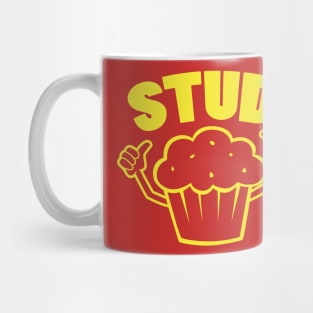 Retro Stud Muffin Thumbs Up Cartoon Costume Graphic Yellow Mug